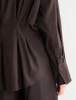 State of play Ritva Cinch Shirt, Bitter Chocolate product photo View 07 S