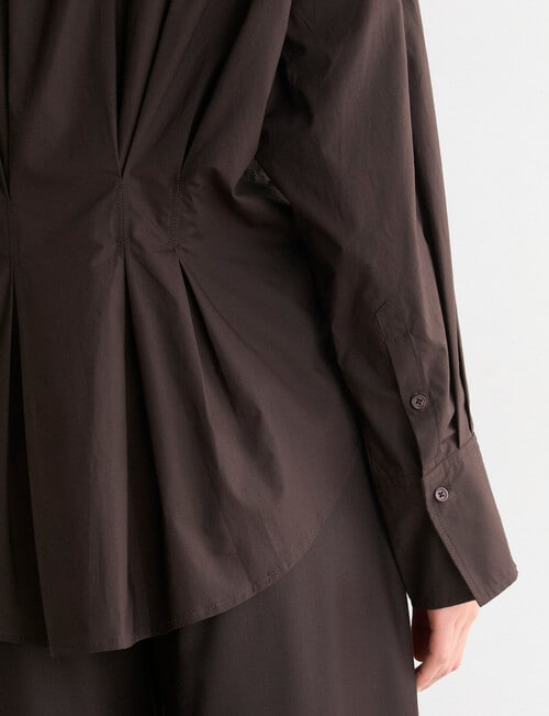 State of play Ritva Cinch Shirt, Bitter Chocolate product photo View 07 L