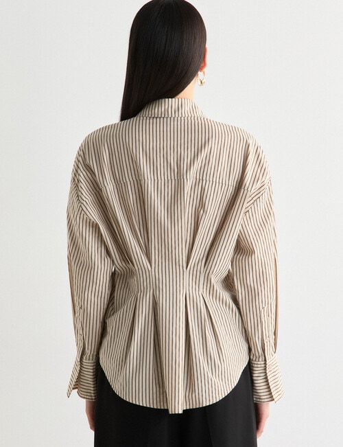 State of play Ritva Cinch Shirt, Ecru & Golden Stripe product photo View 02 L