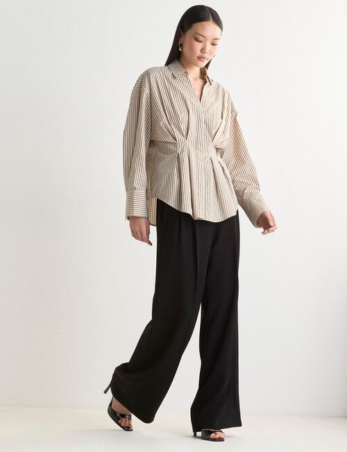 State of play Ritva Cinch Shirt, Ecru & Golden Stripe product photo View 03 L