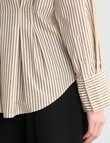 State of play Ritva Cinch Shirt, Ecru & Golden Stripe product photo View 07 S