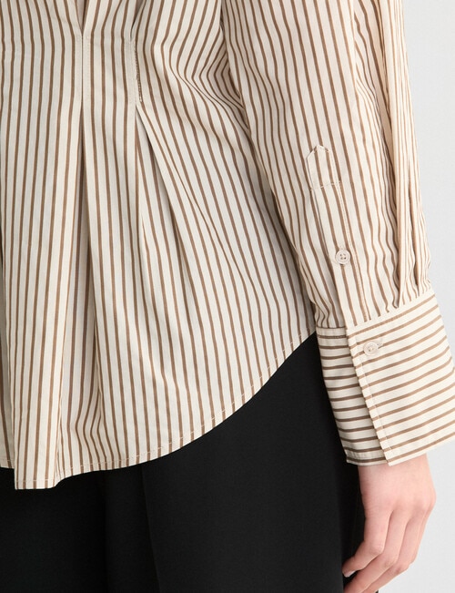 State of play Ritva Cinch Shirt, Ecru & Golden Stripe product photo View 07 L