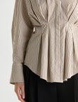 State of play Ritva Cinch Shirt, Ecru & Golden Stripe product photo View 08 S