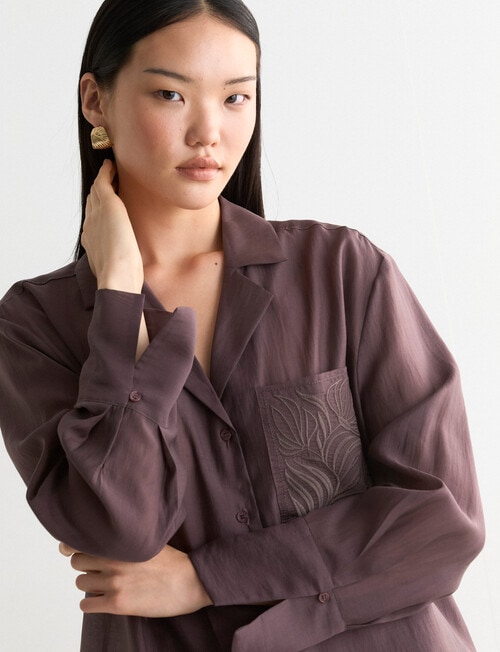 State of play Emilio Shirt, Dark Plum product photo