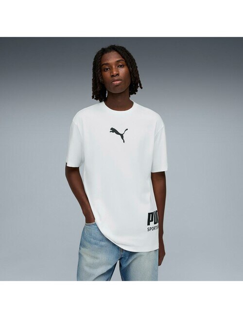 Puma Relaxed Puma Graphic Sport Tee, White product photo