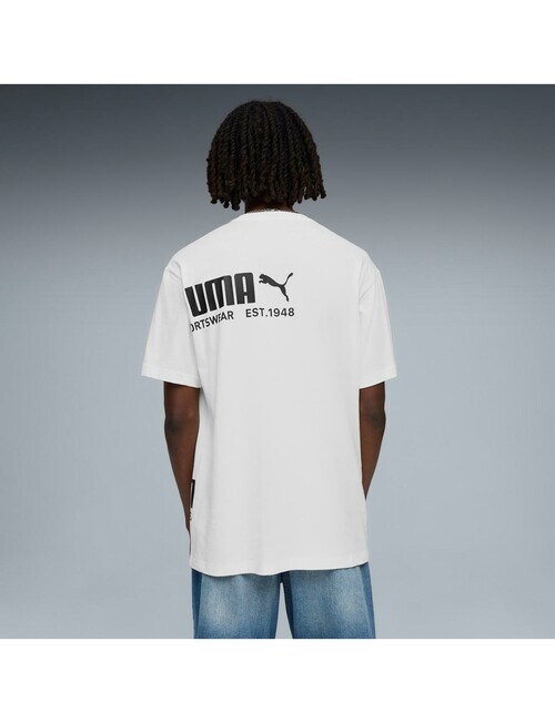 Puma Relaxed Puma Graphic Sport Tee, White product photo View 02 L