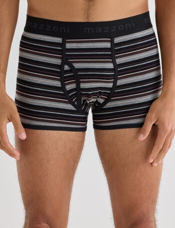 Mazzoni Cotton Rich Stripe Trunk, Plum, Black & Grey product photo
