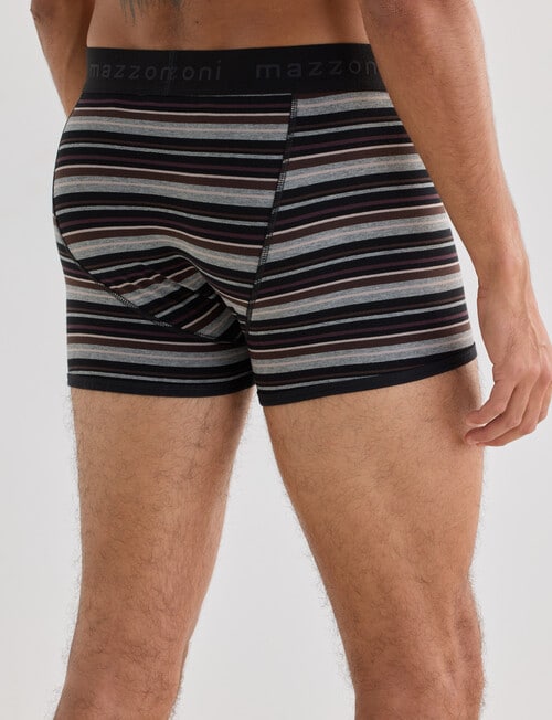 Mazzoni Cotton Rich Stripe Trunk, Plum, Black & Grey product photo View 02 L