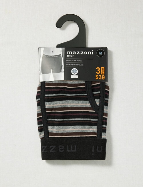 Mazzoni Cotton Rich Stripe Trunk, Plum, Black & Grey product photo View 03 L