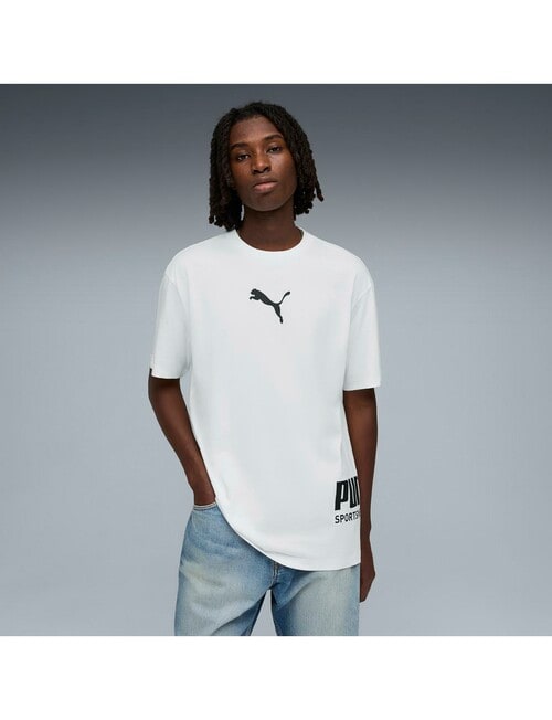 Puma Relaxed Puma Graphic Sport Tee, White product photo