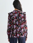 Whistle Ruffle Blouse, Midnight Botanica product photo View 02 S