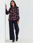 Whistle Ruffle Blouse, Midnight Botanica product photo View 03 S