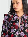 Whistle Ruffle Blouse, Midnight Botanica product photo View 04 S
