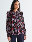 Whistle Ruffle Blouse, Midnight Botanica product photo View 05 S