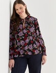Whistle Ruffle Blouse, Midnight Botanica product photo View 12 S