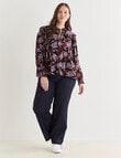 Whistle Ruffle Blouse, Midnight Botanica product photo View 13 S