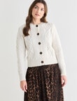 Whistle Chunky Cable Cardigan, Ivory product photo View 05 S
