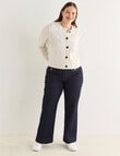 Whistle Chunky Cable Cardigan, Ivory product photo View 13 S