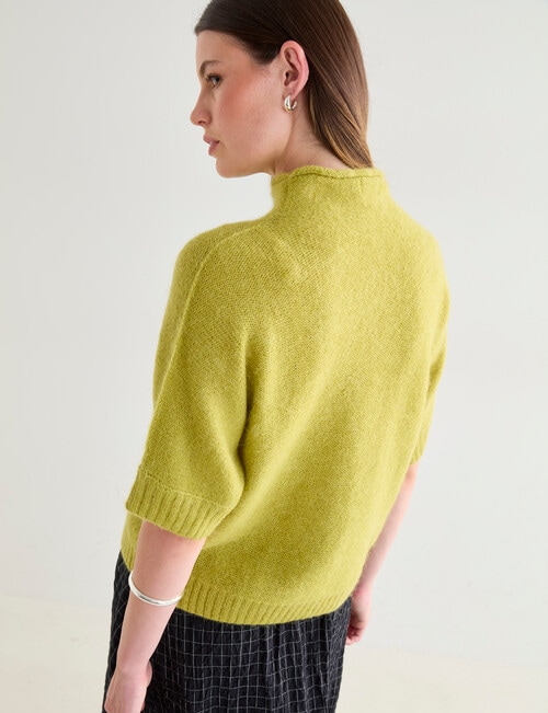 Jigsaw Align Alpaca Blend Roll Neck, Citron Green product photo View 06 L
