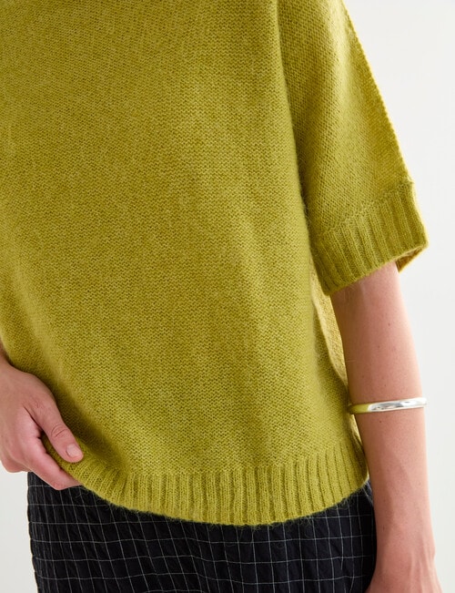 Jigsaw Align Alpaca Blend Roll Neck, Citron Green product photo View 07 L