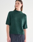 Jigsaw Align Alpaca Blend Roll Neck, Forest Green product photo