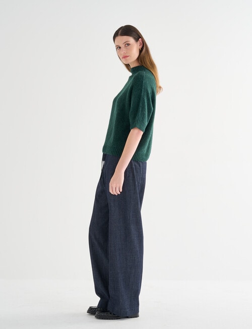 Jigsaw Align Alpaca Blend Roll Neck, Forest Green product photo View 03 L