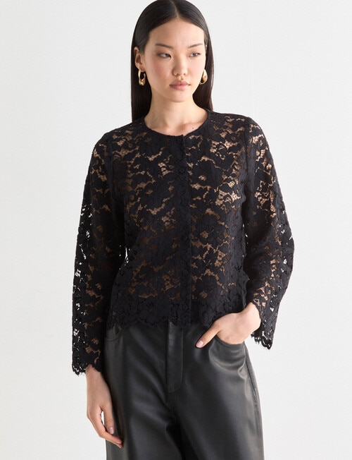 State of play Zina Lace Blouse, Black product photo