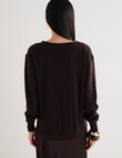State of play Izzy Merino Lace Sweater, Bitter Chocolate product photo View 02 S