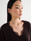 State of play Izzy Merino Lace Sweater, Bitter Chocolate product photo View 04 S
