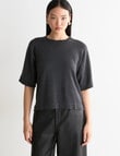 State of play Narina Merino Tee, Charcoal product photo