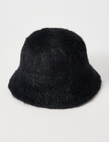 Boston + Bailey Fluffy Bucket Hat, Black product photo