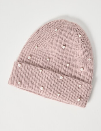 Whistle Faux Pearl Beanie, Blush product photo
