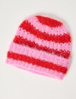 Boston + Bailey Rib Striped Beanie, Pink & Red product photo