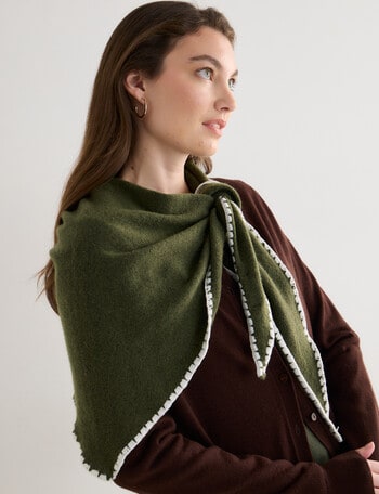 Boston + Bailey Triangle Scarf, Sea Kelp & Ivory product photo