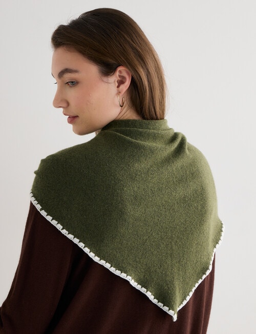Boston + Bailey Triangle Scarf, Sea Kelp & Ivory product photo View 02 L
