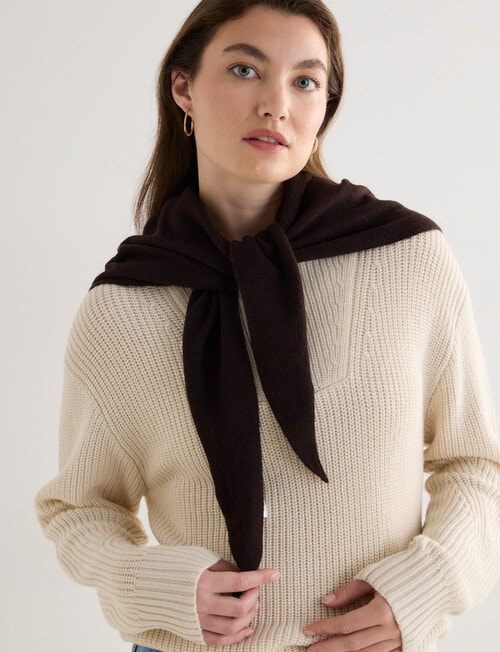 Boston + Bailey Triangle Scarf, Chocolate product photo