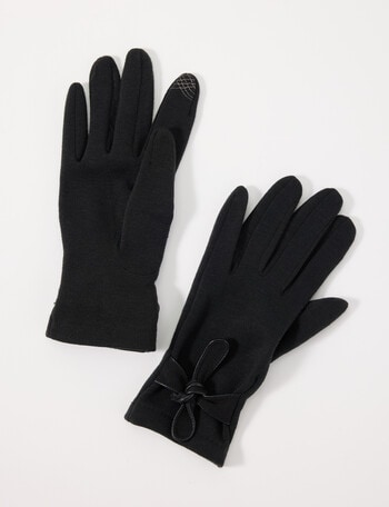 Boston + Bailey Bow Detail Gloves, Black product photo