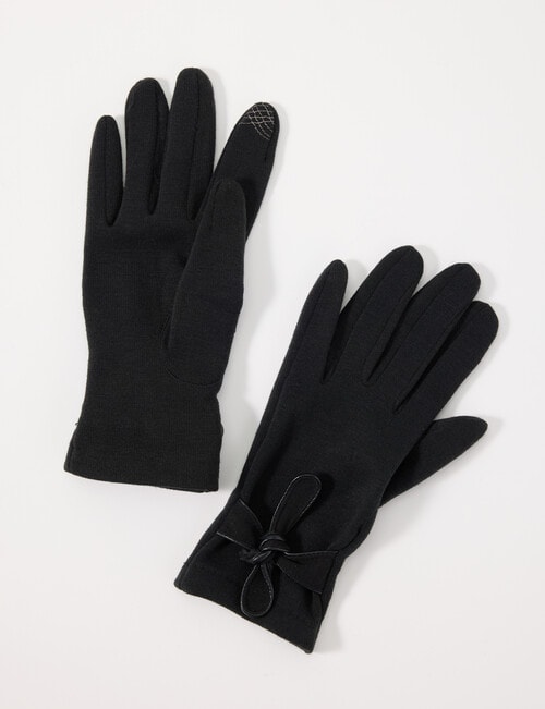 Boston + Bailey Bow Detail Gloves, Black product photo