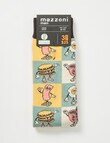 Breakfast Chacaters Viscose Rayon from Bamboo Crew Sock, Yellow & Green product photo View 02 S