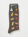 Hot Dog, Sauce & Mustard Viscose Rayon from Bamboo Crew Sock, Brown & Grey product photo View 02 S