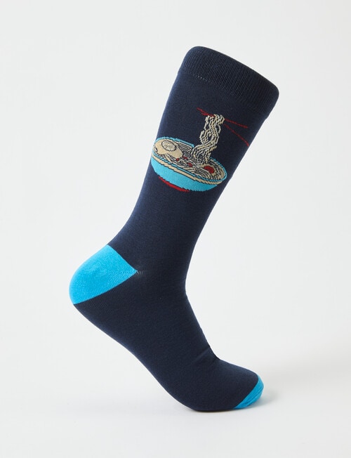Ramen Viscose Rayon from Bamboo Crew Sock, Navy product photo