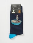 Ramen Viscose Rayon from Bamboo Crew Sock, Navy product photo View 02 S
