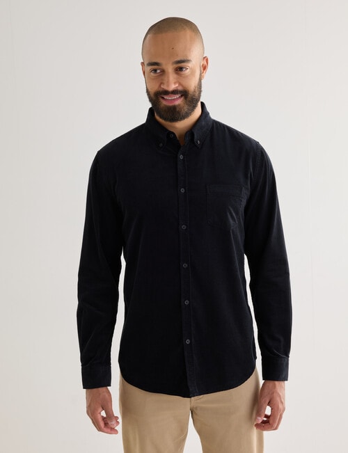 Gasoline Cord Long Sleeve Shirt, Black product photo