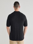 Laidlaw + Leeds Cable Short Sleeve Shirt, Black product photo View 02 S