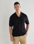 Laidlaw + Leeds Cable Short Sleeve Shirt, Black product photo View 04 S