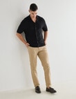 Laidlaw + Leeds Cable Short Sleeve Shirt, Black product photo View 03 S