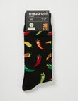Mixed Chillies Viscose Rayon from Bamboo Crew Sock, Black product photo View 02 S