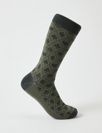 Card Suits Viscose Rayon from Bamboo Crew Sock, Green product photo