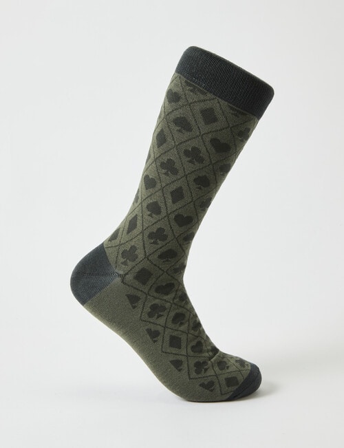 Card Suits Viscose Rayon from Bamboo Crew Sock, Green product photo