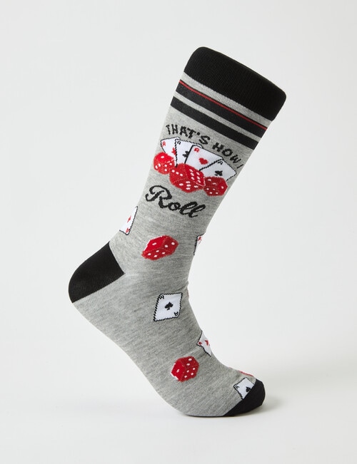 That's How I Roll Viscose Rayon from Bamboo Crew Sock, Grey product photo